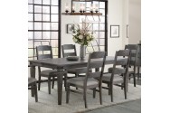 Foundry Dining Table w/ leaf & 6 Cushioned Ladder Back Seats