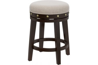 Benard Backless Wood Swivel Counter Height Stool with Upholstered Seat