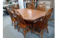 7pc Dinette Set- Double Ped. Base Lam. Top W/ 6Chairs (2 leaves)