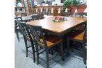 St. Pete Gathering Table w/ Storage Base, 12" Leaf & 6 Barstools