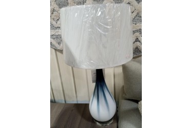 Blue and White Glass Table Lamp