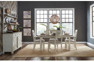 Amberly Oaks 6 Piece Rectangular Table w/ 4 Upholstered Chairs