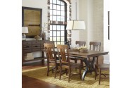 District Industrial Dining Table w/6 Splat Back Chairs