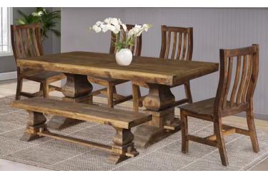 San Rene Dining Table w/4 Chairs & 1 Bench