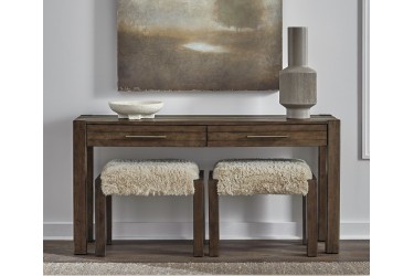 Broadmore Console Table w/ 2 Upholstered Stools