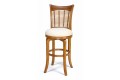 Bayberry Wood Swivel Bar Height Stool w/ Upholstered Seat