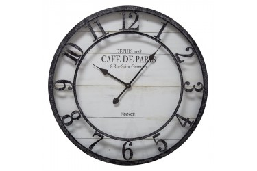 Cafe De Paris Shiplap Wall Clock
