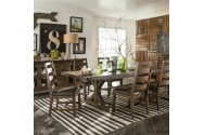 Taos Dining Table w/4 Ladder Back Chairs & Bench w/cushion